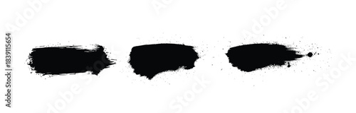 Abstract black brush stroke isolated on a white background 
