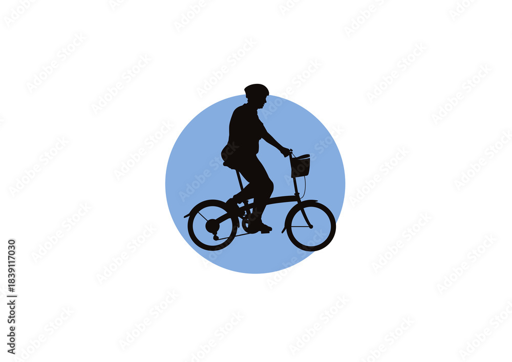 Fototapeta premium silhouette of a cyclist