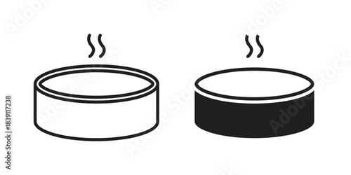 Hot tub icons, Line vector. solid symbol set