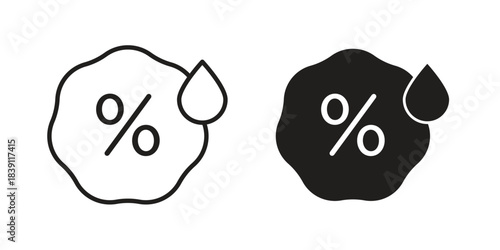 Humidity icons, Line vector. solid symbol set