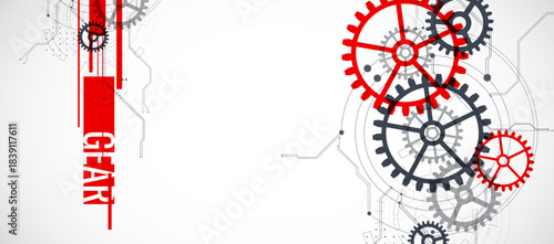 Abstract technology background. Cogwheels ART theme. Vector illustration