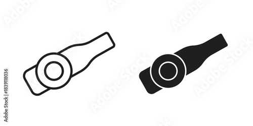 Kazoo icons, Line vector. solid symbol set