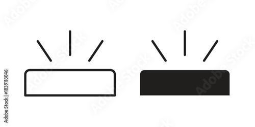 Keyboard brightness icons, Line vector. solid symbol set