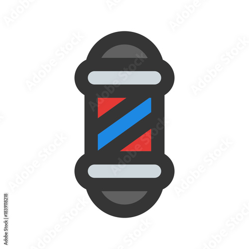 barbershop flat line icon
