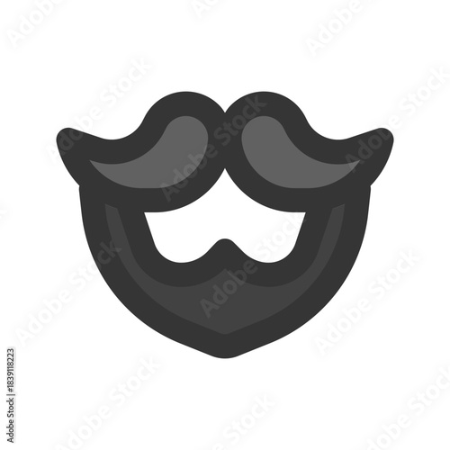 beard flat line icon