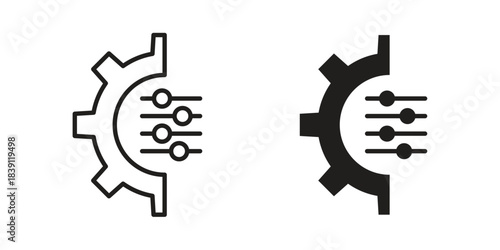 Mass customization icons, Line vector. solid symbol set