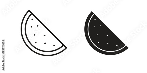 Melon icons, Line vector. solid symbol set