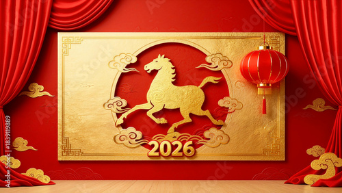 Background image for the Year of the Horse Spring Festival