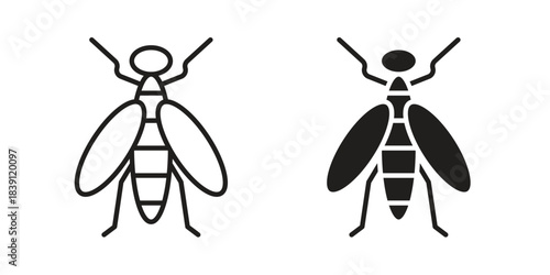Mosquito icons, Line vector. solid symbol set