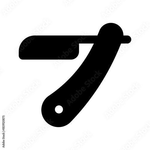 straight razor glyph icon