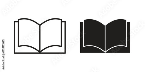 open book icons, Line vector. solid symbol set
