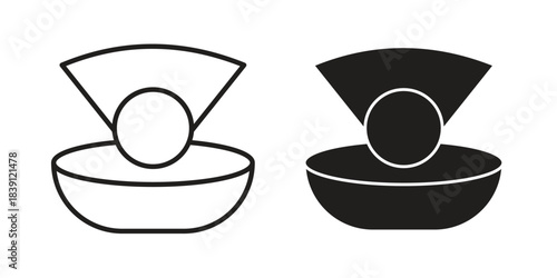 Pearl icons, Line vector. solid symbol set