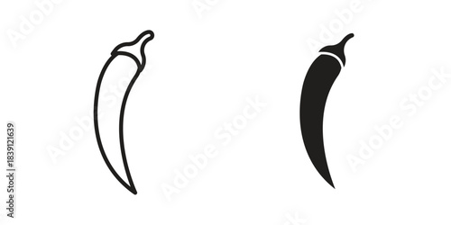 Pepper icons, Line vector. solid symbol set