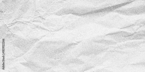 White folded paper pattern with gritty dust and subtle halftone tone. A neutral worn sheet backdrop showing gentle cracks and uneven creases.