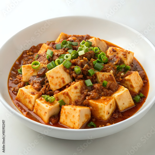 beef stew with vegetables, white background