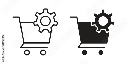 Procurement icons, Line vector. solid symbol set