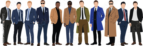 Ultimate Vector Collection of Diverse People Jumping, Dancing, Ballroom Silhouettes, and Men's Modern Formal Fashion and Business Poses.