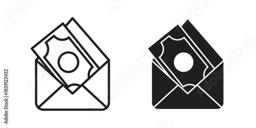 Salary icons, Line vector. solid symbol set