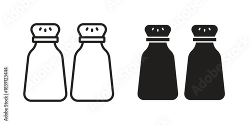 Salt pepper icons, Line vector. solid symbol set