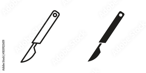 Scalpel icons, Line vector. solid symbol set