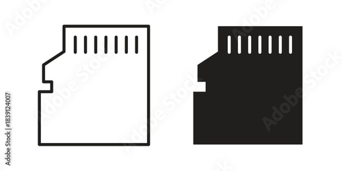 Sd card icons, Line vector. solid symbol set