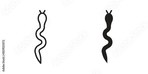 Snake icons, Line vector. solid symbol set