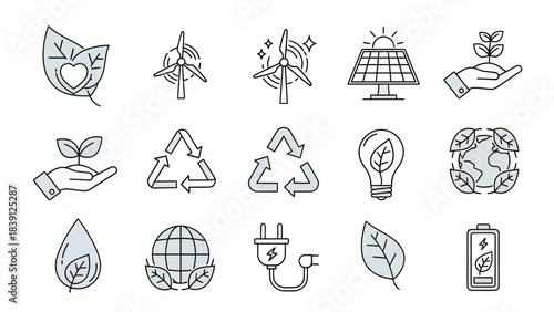 Vector surfing and travel icon set illustration