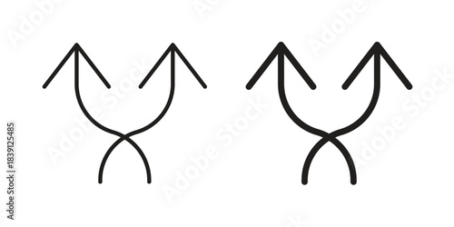 Split icons, Line vector. solid symbol set