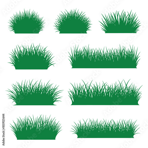 Collection of Grass Silhouettes nature green