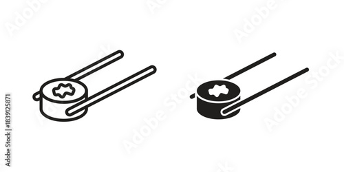 Sushi icons, Line vector. solid symbol set