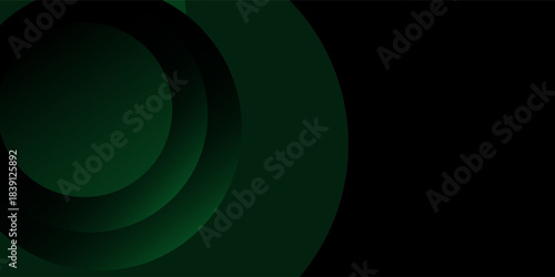Abstract dark green circle geometric background. Simple overlap circle shapes pattern. Eps10 vector