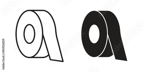 Tape icons, Line vector. solid symbol set