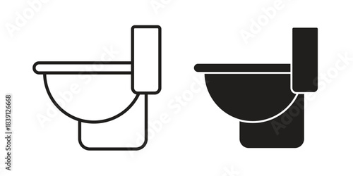 Toilet icons, Line vector. solid symbol set