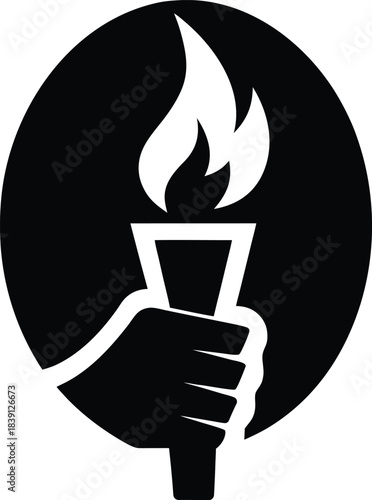 Torch in Hand Silhouette
