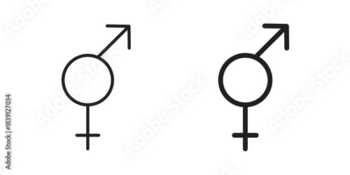 Transgender icons, Line vector. solid symbol set