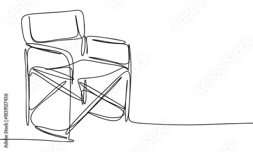 Continuous Line Drawing of a Director's Chair