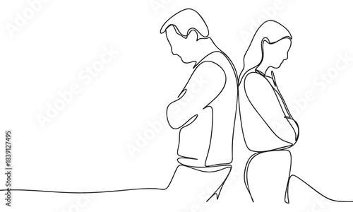 Relationship Conflict Couple Sitting Back to Back