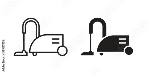 Vacuum cleaner icons, Line vector. solid symbol set