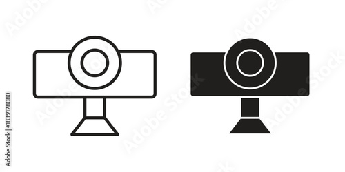 Webcam icons, Line vector. solid symbol set