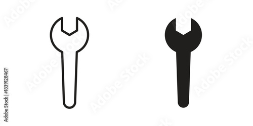 Wrench icons, Line vector. solid symbol set