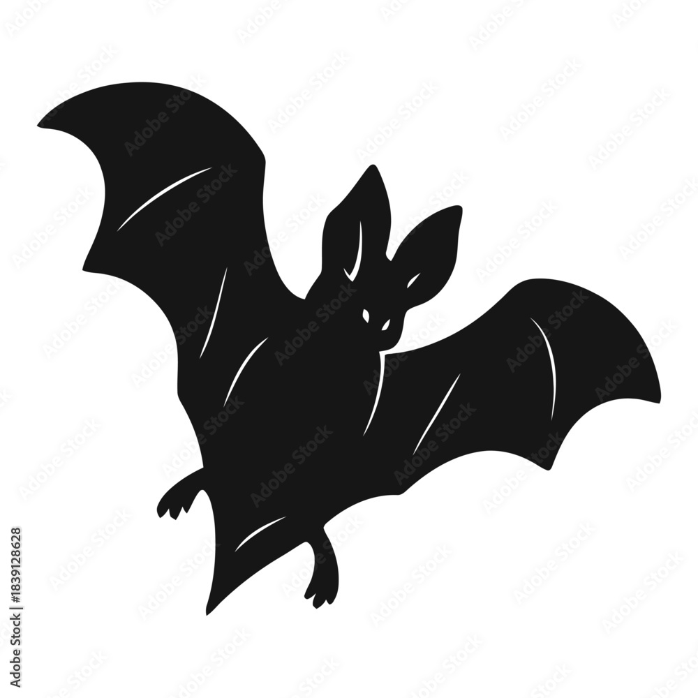 Fototapeta premium Western Barbastelle Bat Silhouette – Stylized Minimal Vector Icon on Transparent Background