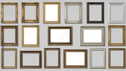 Frame Gallery: A collection of diverse picture frames, showcasing various styles and designs, ready to display cherished memories or artwork.