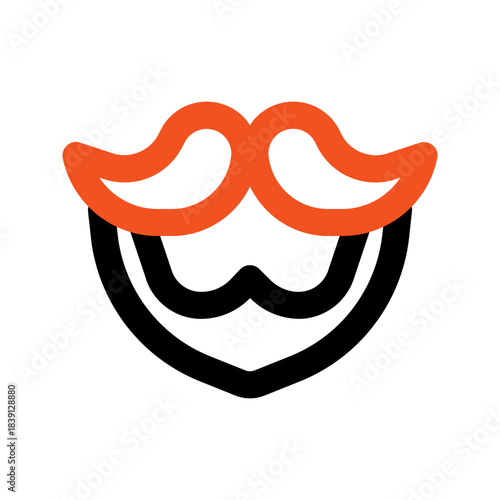 beard outline color icon
