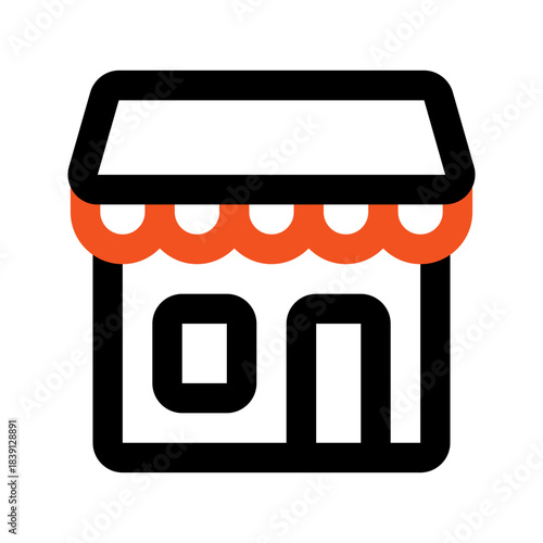 barbershop outline color icon