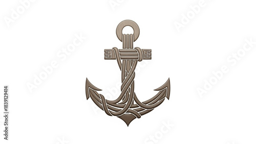 Vintage wooden nautical anchor logo