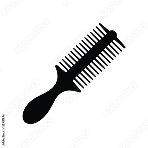 Black double sided comb for hair styling and detangling