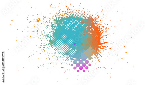 colored isolated blot on white background. Hand drawn. Not AI, vector illustration.