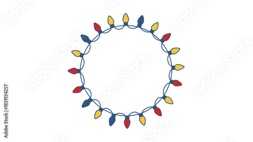 Festive Holiday Decoration Retro Bulb Border Illustration Vector