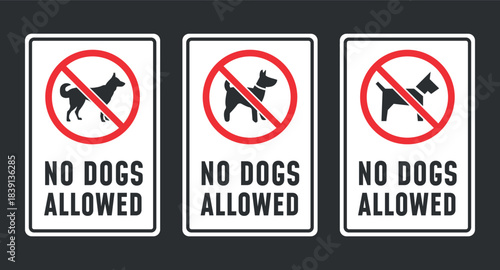 no dogs allowed labels, dog restriction signs