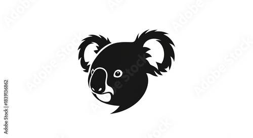 Cute Koala Bear Head Logo Design Vector Illustration.